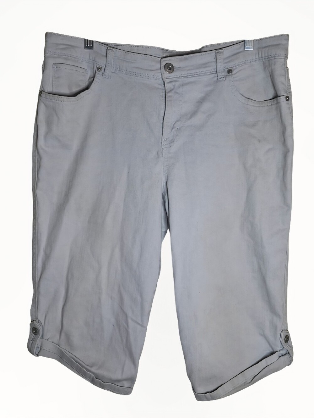 Style & Co Skimmer Capri Pants Light Blue Slimming Stretch Denim Size 14 Cargo